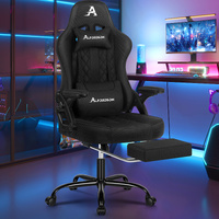 ALFORDSON Gaming Office Chair Massage Computer Footrest Seat Fabric Black