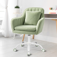 ALFORDSON Sherpa Fleece Office Chair Computer Swivel Armchair Adult Kids Green