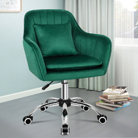 ALFORDSON Velvet Office Chair Computer Swivel Armchair Work Adult Kids Green