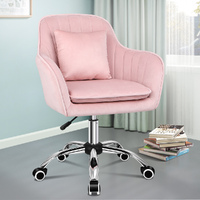 ALFORDSON Velvet Office Chair Computer Swivel Armchair Work Adult Kids Pink