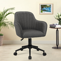 ALFORDSON Office Chair Fabric Swivel Armchair Computer Adult Kids Dark Grey