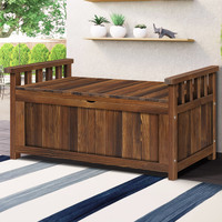 ALFORDSON Outdoor Storage Box Wooden Garden Bench Chest Tool Sheds Charcoal L