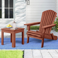 ALFORDSON Adirondack Chair Table 2PCS Set Wooden Outdoor Furniture Beach Brown
