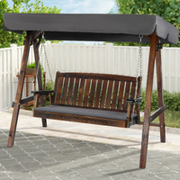 ALFORDSON Swing Chair Outdoor Furniture Wooden Garden Patio Canopy Charcoal XL
