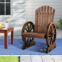 ALFORDSON Outdoor Wagon Wheel Chair Garden Wooden Seat Patio Lounge Charcoal