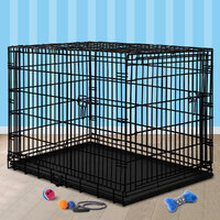 BEASTIE Dog Cage 24 inch Large Pet Crate Kennel Cat Metal Playpen Foldable