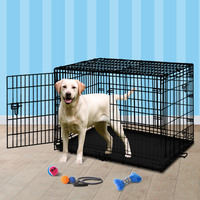 BEASTIE Dog Cage 42 inch Large Pet Crate Kennel Cat Metal Playpen Foldable