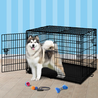 BEASTIE Dog Cage 48 inch Large Pet Crate Kennel Cat Metal Playpen Foldable