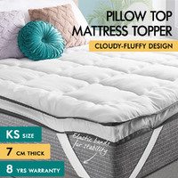 S.E. Mattress Topper Pillowtop Luxury Bedding Mat Pad Cover King Single 7cm