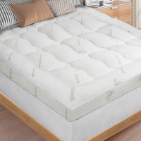 STARRY EUCALYPT Bamboo Fibre Pillowtop Mattress Topper Underlay Pad 11cm KS
