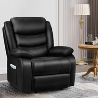 ALFORDSON Recliner Chair Armchair Lounge Sofa Padded Single Couch Leather Black