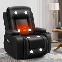ALFORDSON Recliner Chair Heated Massage Armchair Lounge Sofa Leather Black