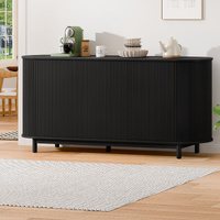 ALFORDSON Buffet Sideboard Cupboard Cabinet Storage Pantry Kitchen 3 Doors Black