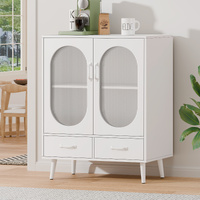 ALFORDSON Sideboard Buffet Storage Cabinet Drawers Fluted Doors Cupboard White
