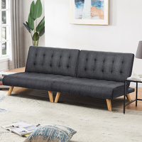 ALFORDSON 2x Sofa Bed Single Chair Fabric Grey