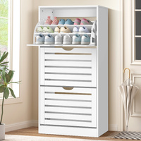 ALFORDSON Shoe Cabinet Organiser Storage Rack Flip-up Drawer 45 Pairs White
