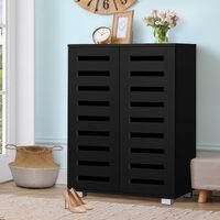 ALFORDSON Shoe Cabinet Organiser Storage Rack Drawer Shelf 21 pairs Black