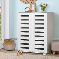 ALFORDSON Shoe Cabinet Organiser Storage Rack Drawer Shelf 21 pairs White