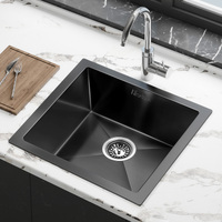 ALFORDSON Kitchen Sink Stainless Steel Drop in Flush Under Mount 440X440MM Black