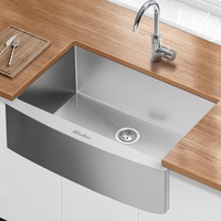 ALFORDSON Farmhouse Kitchen Sink Basin Stainless Steel Under Mount Single Bowl 810X500MM
