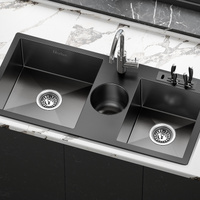 ALFORDSON Kitchen Sink Basin Stainless Steel Drop in Flush Mount 940X460MM Black