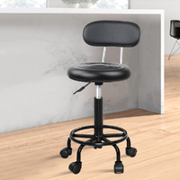 ALFORDSON Salon Stool Round Swivel Barber Hair Dress Chair Declan All Black