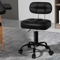 ALFORDSON Salon Stool Backrest Swivel Barber Hair Dress Chair Tufan All Black