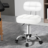ALFORDSON Salon Stool Backrest Swivel Barber Hair Dress Chair Tufan White