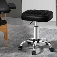 ALFORDSON Salon Stool Square Swivel Barber Hair Dress Chair Gas Lift Lina Black