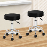 ALFORDSON 2x Salon Stool Round Swivel Barber Hair Dress Chair Gas Lift Black