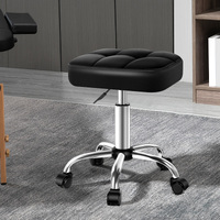 ALFORDSON Salon Stool Square Swivel Barber Hair Dress Chair Gas Lift Tufan Black