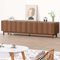 ALFORDSON TV Cabinet Entertainment Unit Stand 180cm Storage Shelves Walnut
