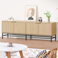 ALFORDSON Entertainment Unit TV Cabinet Stand 180cm Storage Doors 4 Tiers Shelf