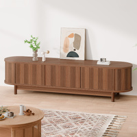 ALFORDSON Entertainment Unit TV Cabinet Stand 160cm Storage Shelf Walnut Wooden