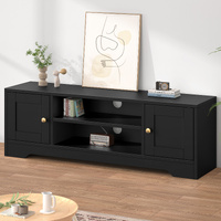 ALFORDSON TV Cabinet Entertainment Unit Stand Hamptons 120cm Storage Black