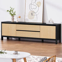 ALFORDSON Entertainment Unit TV Cabinet Stand 180cm Black