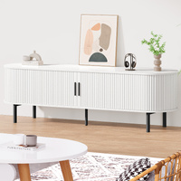 ALFORDSON Entertainment Unit TV Stand Storage Cabinet 160cm Sliding Tambour Door