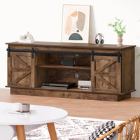 ALFORDSON TV Cabinet Entertainment Unit Storage Stand 150cm Sliding Doors Oak