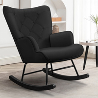 ALFORDSON Rocking Chair Armchair Lounge Accent Chair Velvet Black
