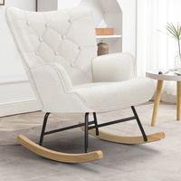 ALFORDSON Rocking Chair Armchair Lounge Accent Chair Boucle White