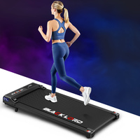 BLACK LORD Treadmill Electric Walking Pad Under Desk Home Gym Incline Black