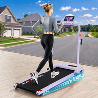 BLACK LORD Treadmill Walking Pad 14% Incline Foldable Magnetic Remote Purple