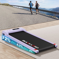 BLACK LORD Walking Pad Treadmill 12% Incline Under Desk Magnetic Remote Purple