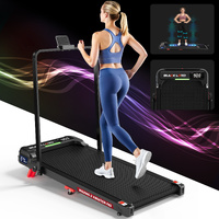 BLACK LORD Treadmill Electric Walking Vibration Pad LED Light Incline Foldable