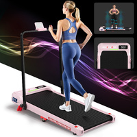 BLACK LORD Treadmill Electric Walking Pad Vibration LED Light Incline Foldable