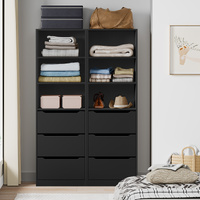 ALFORDSON 2x Wardrobe Clothes Storage Cabinet Organizer 3 Drawers Black