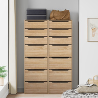 ALFORDSON 2x Wardrobe Clothes Storage Cabinet Organizer 7 Drawers Wood