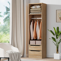 ALFORDSON Wardrobe Clothes Closet Storage Cabinet Hanging Rod Wood