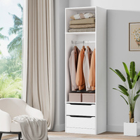 ALFORDSON Wardrobe Clothes Closet Storage Cabinet Hanging Rod White