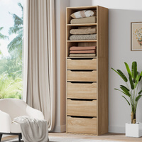 ALFORDSON Wardrobe Clothes Closet Storage Cabinet 5 Drawers Wood
